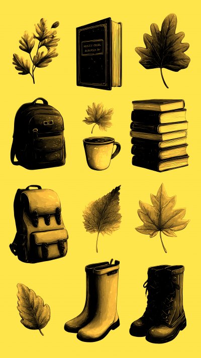 Vector Set Of Autumn School Themed Clipart Leave D2d5c94f 6655 4265 8fae Ad0d2799b73b 0 Gigapixel Standard 6x Gold