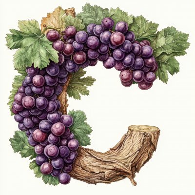 Vintage Grapes Alphabet Letter C. Vector Ill 20bd2541 90f8 4fd1 B9f1 B0119f763190 0 Gigapixel Standard 6x