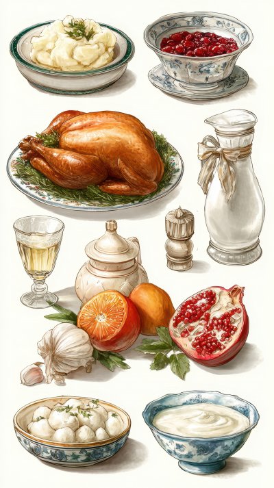 Watercolor Painting Of A Thanksgiving Dinner Tab 4a8e9828 7a73 4bcd 94d0 19ac22ac6e58 0 Gigapixel Standard 6x