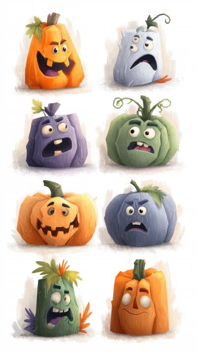 Whimsical Halloween Pumpkin Collection Cartoon J 025a45d3 6b98 40da B1b8 854b983650b4 0 Gigapixel Standard 6x