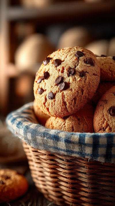 Wicker Tray With Fresh Cookies In Bakery. Bread Baking 28530258 E882 49b7 8212 8b63443b7092 3 Gigapixel Standard 6x