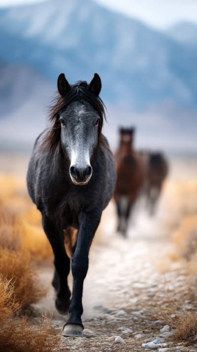 Wild Mustang Horses Running In The Desert. Wild H 6d5ab8e8 2403 4752 93d7 E46fbf7d5d21 1 Gigapixel Standard 6x