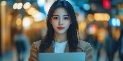 Young Asian Business Woman Using Laptop Working In Urban City Concept Of Research Telelcommunication And Technology Busi 1737557794 Gigapixel Standard 6x