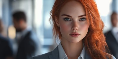 Young Business Woman Standing In The Office In Front Of Her Team Business Woman Ultra Realistic Photorealistic Ar 2 1 St 1737607424 Gigapixel Standard 6x