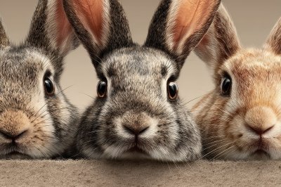 A Set Of Rabbits Peeking. Easter Bunny Background 00b88302 6774 43aa B9d5 Cb78698a615a 1 Gigapixel Standard 6x