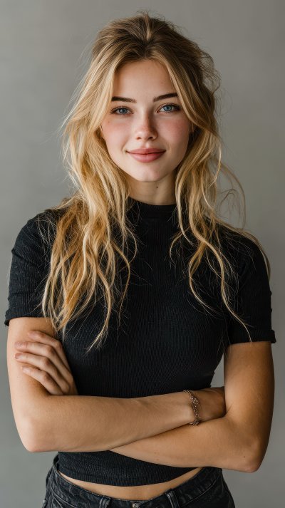 A Young Beautiful Woman Stands Looking Smiling At 55959990 13a0 4a11 9cd5 5d3483f6d76b 0 Gigapixel Standard 6x