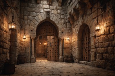 Lighted Dorway To The Medieval Castle. Prison Ins 16d60d2b 7682 4bcc 9b32 57c80a70c3b4 3 Gigapixel Standard 6x