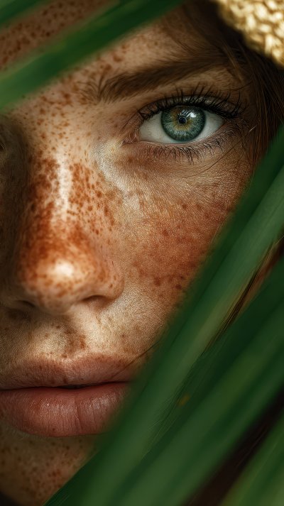 Blue Eyed Woman With Freckles In The Jungle Peeks 16ca8b66 6240 45f6 9847 A979d5c2eb29 1 Gigapixel Standard 6x