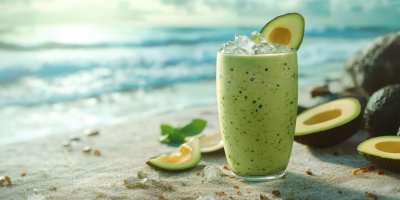 Avocado Smoothie On The Beach. Smoothie With Ice. 4adb6889 8225 4607 B1ec 3518da05c045 1 Gigapixel Standard 6x