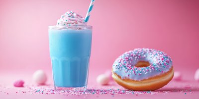 Blue Milkshake In A Glass Cup And Striped Straws. D475f084 13ba 45f9 Ac3b Baf954a50a4a 3 Gigapixel Standard 6x