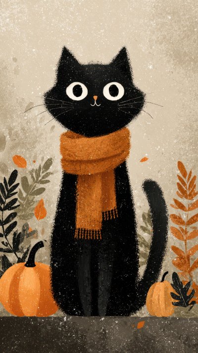 Cat And Pumpkin Autumn Season. Autumn Icon Set. F10087d2 1712 43d0 B07e 80088f81dd54 1 Gigapixel Standard 6x