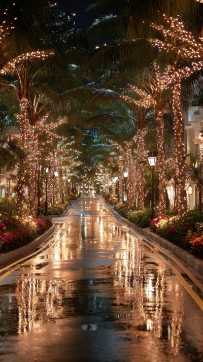 Christmas Lights On The Street Palm Trees Decorate 931b2203 2453 4e17 Abc8 Af5007525f20 0 Gigapixel Standard 6x