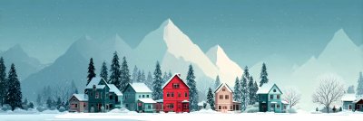 Illustration Of A House In The Mountains. Christma Bd499818 A706 4972 9f18 31e0183376b7 3 Gigapixel Standard 6x Stylut