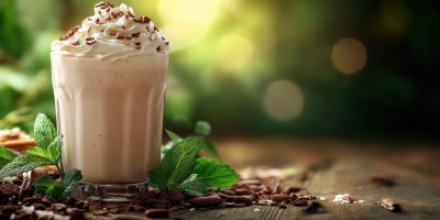 Milkshake In Glass With Natural Background. Milks D4192ebc 12d5 4f85 A23c 7c8cc9e37207 2 Gigapixel Standard 6x