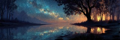 Night Starry Sky With Trees. Starry Night L 57d9ddb8 6c9d 408d A3af F1ba3b4f2c30 2 Gigapixel Standard 6x