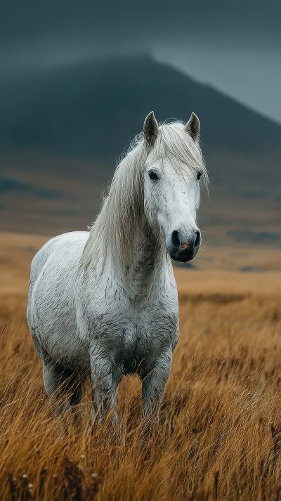 Solitary White Wild Horse In Dartmoor. Wild Horse 7d65b841 3189 4d9e 94e3 Ec1e754079df 1 Gigapixel Standard 6x