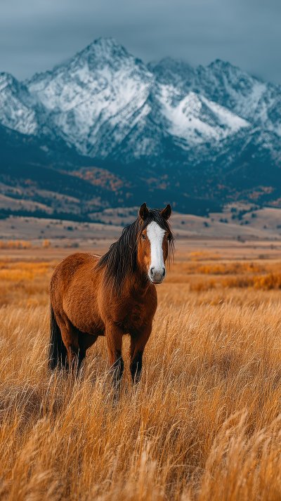 Wild Horse Standing Alone In The Praire. Wild Hor 9847f07d 5776 4a17 A5a5 978a6fb9fd28 0 Gigapixel Standard 6x