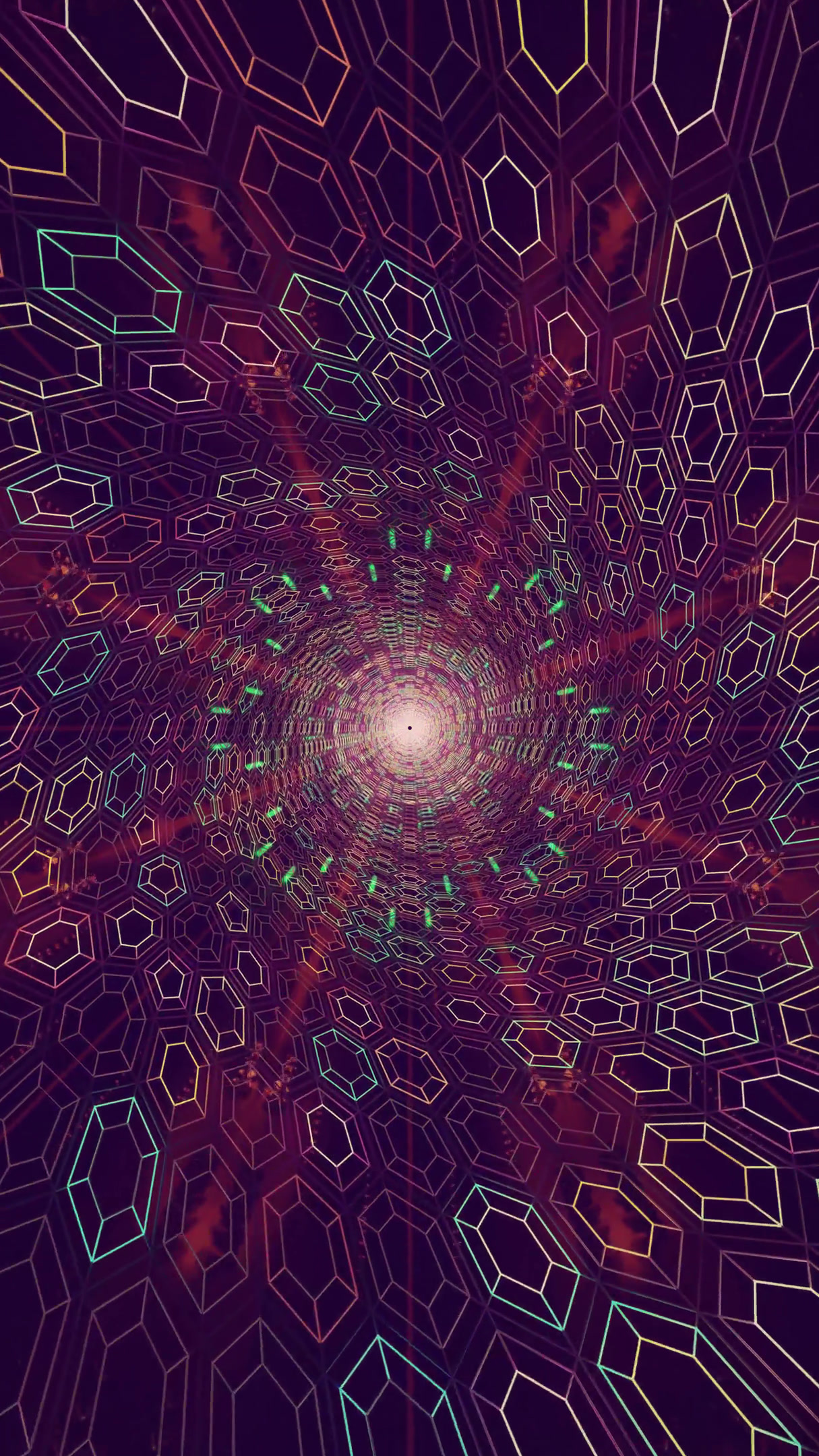 Tunnel visual loop creates immersive experience with vivid colors