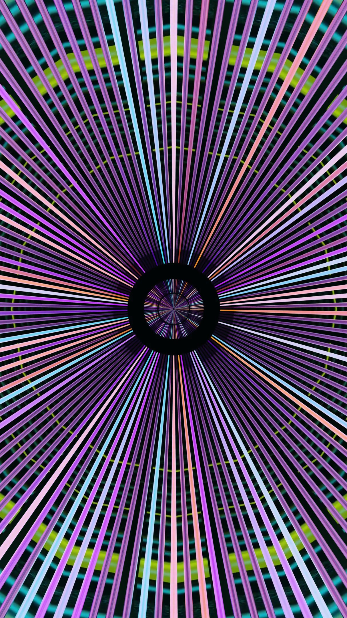 Colorful tunnel video loop with vibrant patterns creating a dynamic visual experience