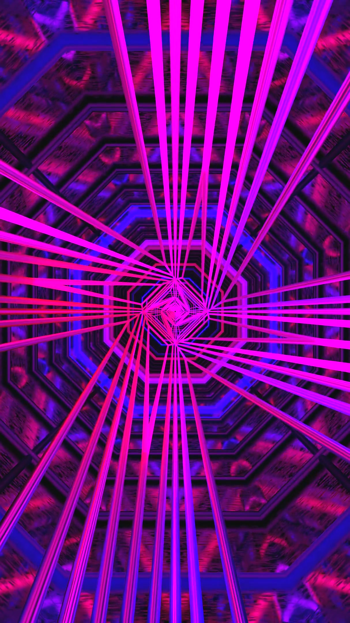 Seamless tunnel video loop with colorful lines creating a vibrant