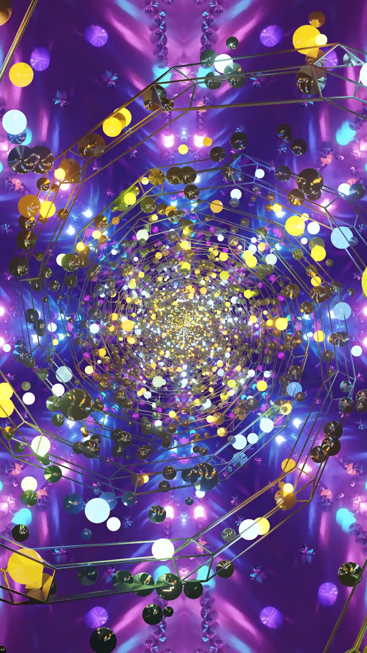 Spiral tunnel video loop screensaver featuring vibrant colors and abstract patterns for seamless visual enjoyment