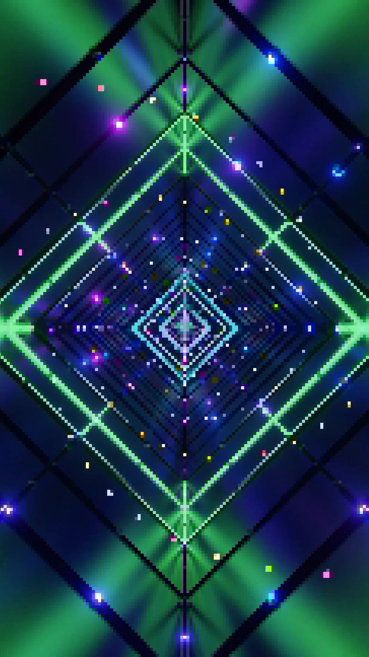 Vibrant tunnel video loop screensaver with seamless animations an