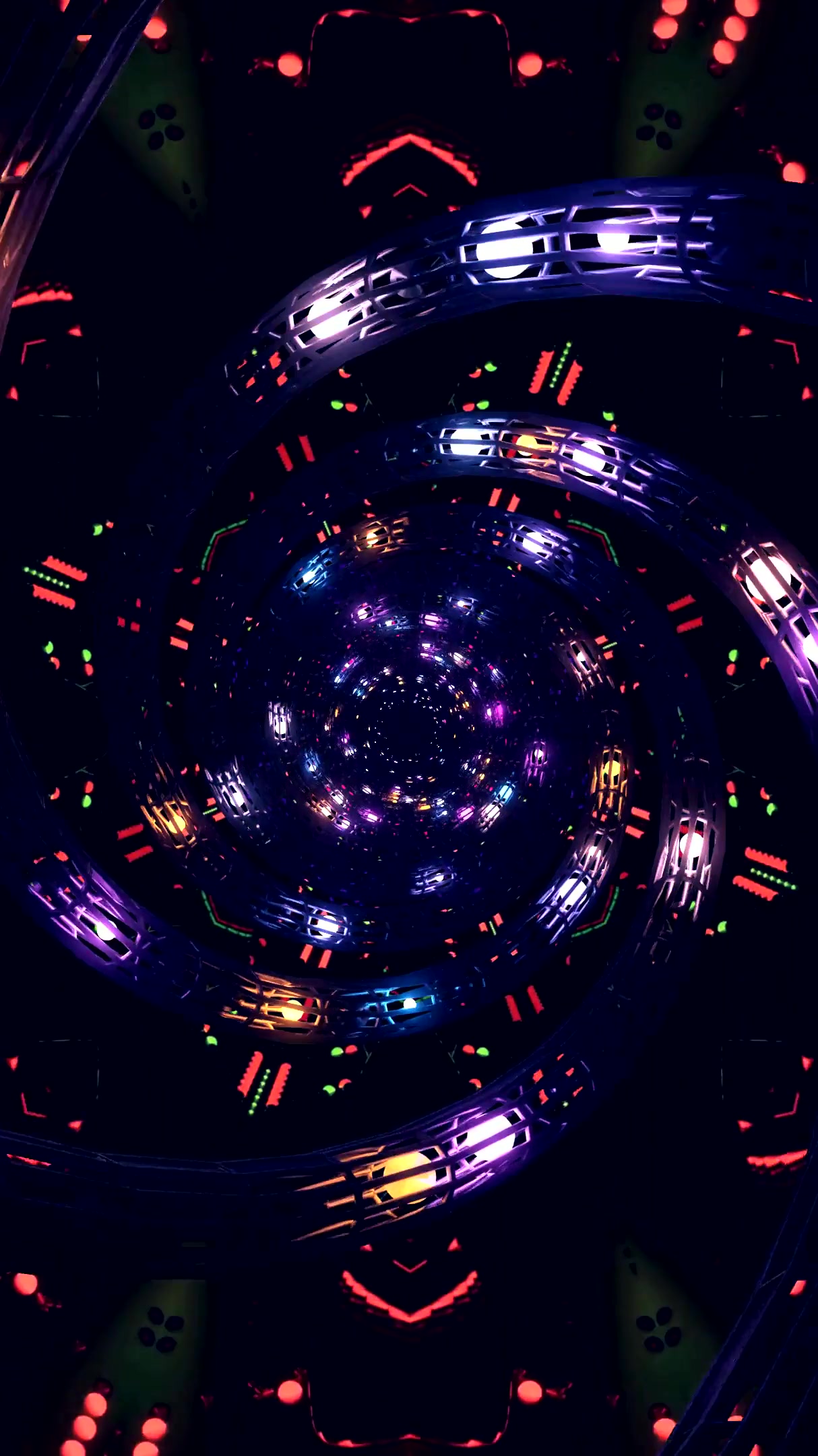 Tunnel video loop creates a mesmerizing visual experience with vibrant colors and seamless transitions for an immersive digital display