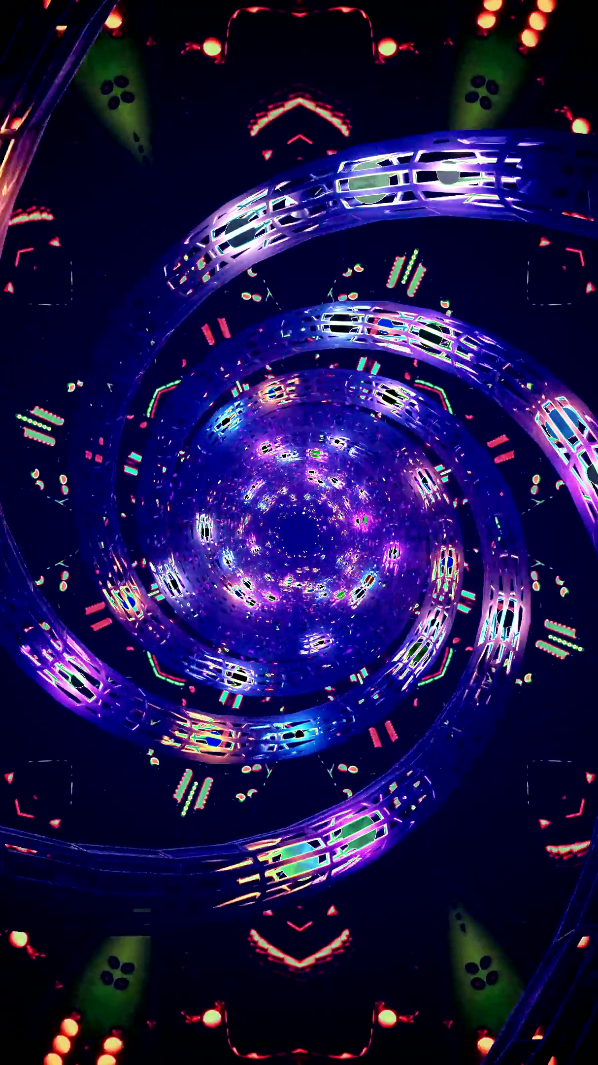 Stunning tunnel video vj loop screensaver creates a seamless visual journey through light and color