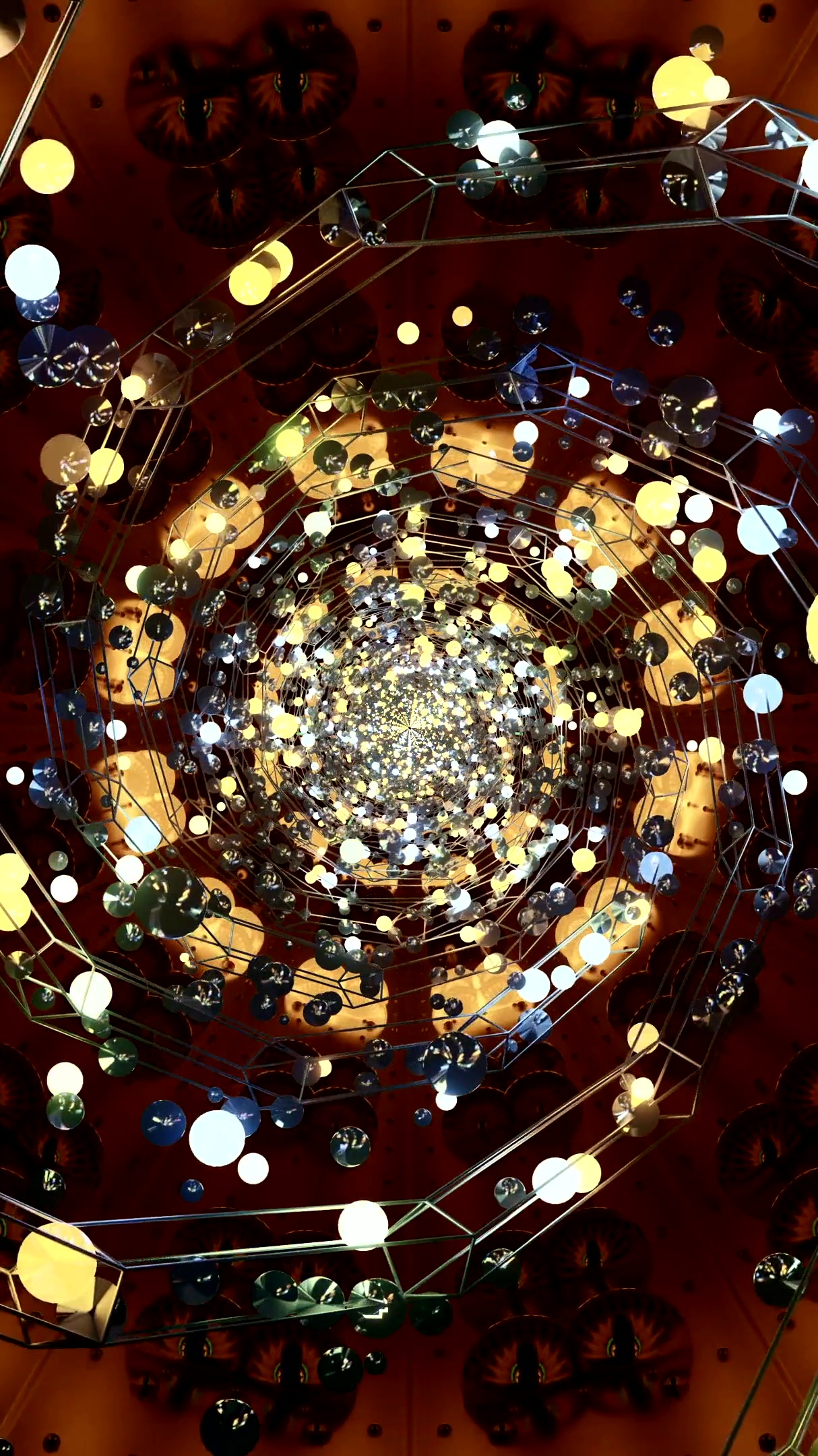 Colorful tunnel video loop creates a mesmerizing visual experience with light and depth constantly shifting and flowing seamlessly