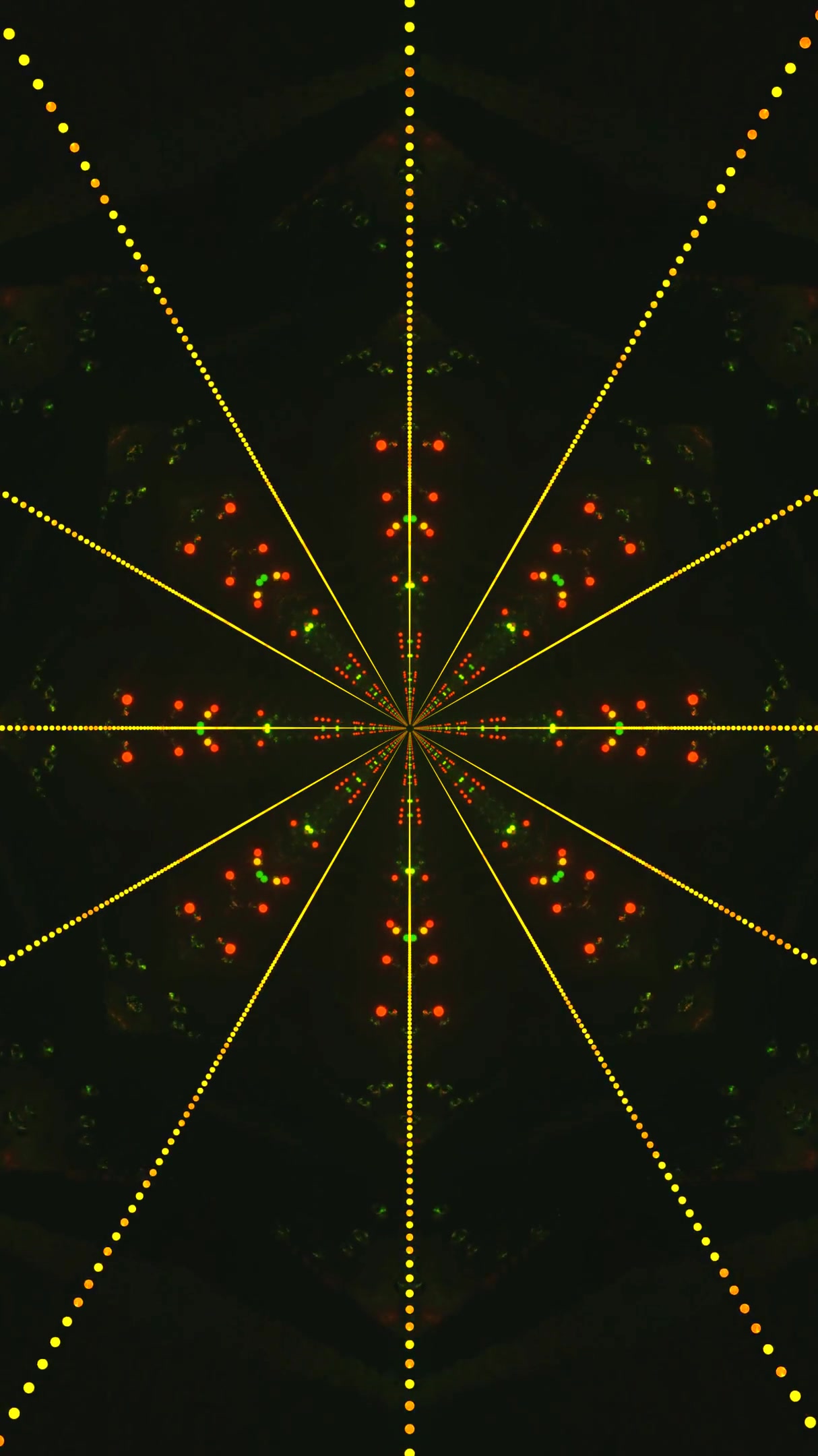 Seamless tunnel video loop with vibrant lights and geometric patterns displaying a hypnotic visual experience