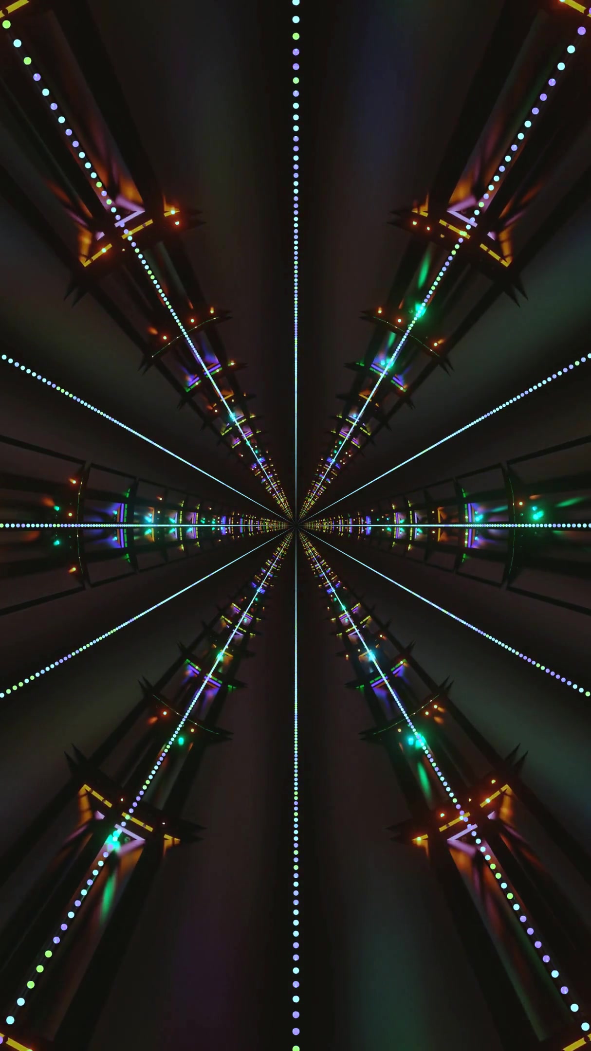 Tunnel video vj loop screensaver with colorful lights and a seamless looping effect for an immersive experience