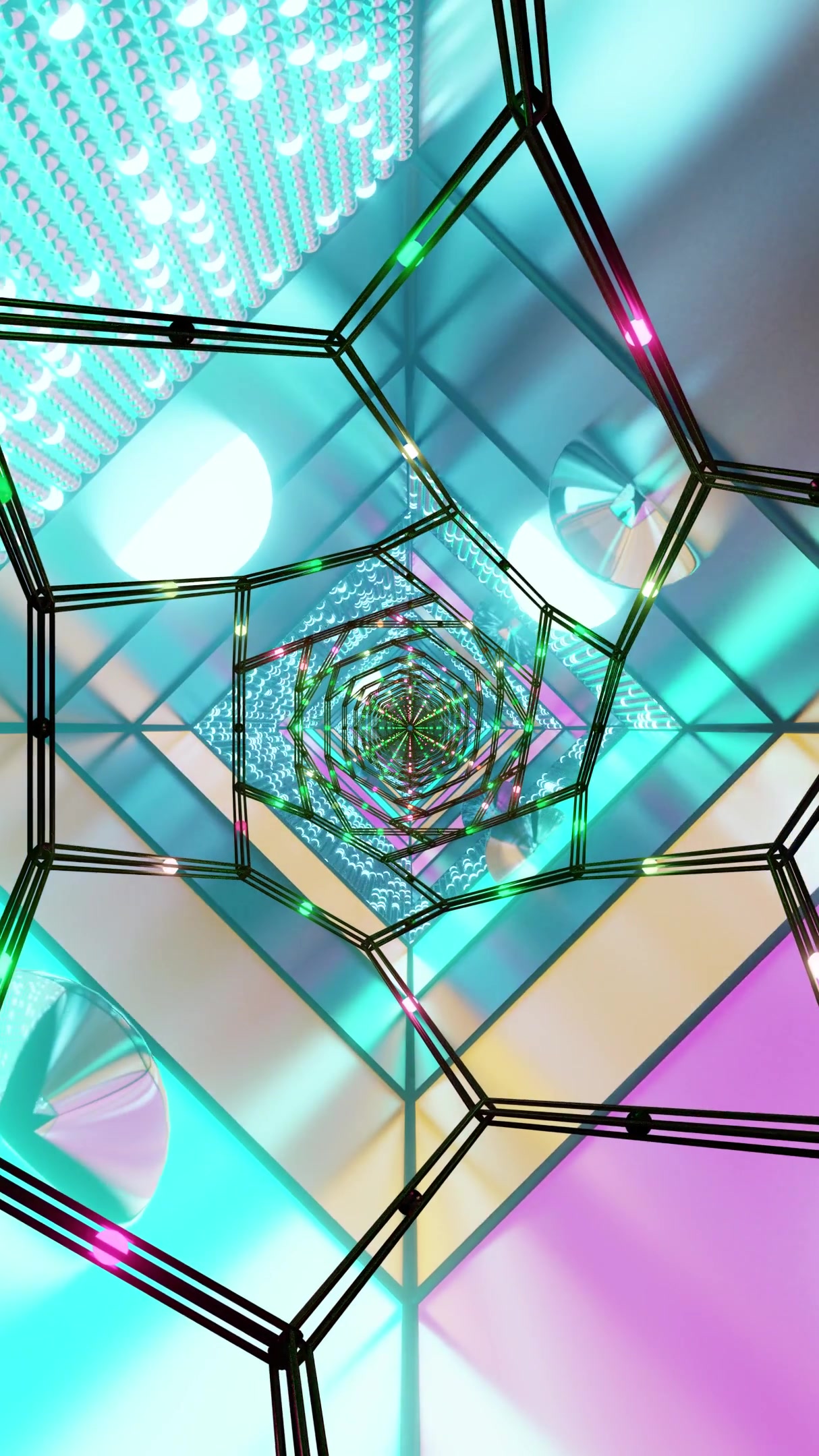 Explore the mesmerizing tunnel visualization with vibrant colors and seamless motion engaging viewers in a dynamic experience