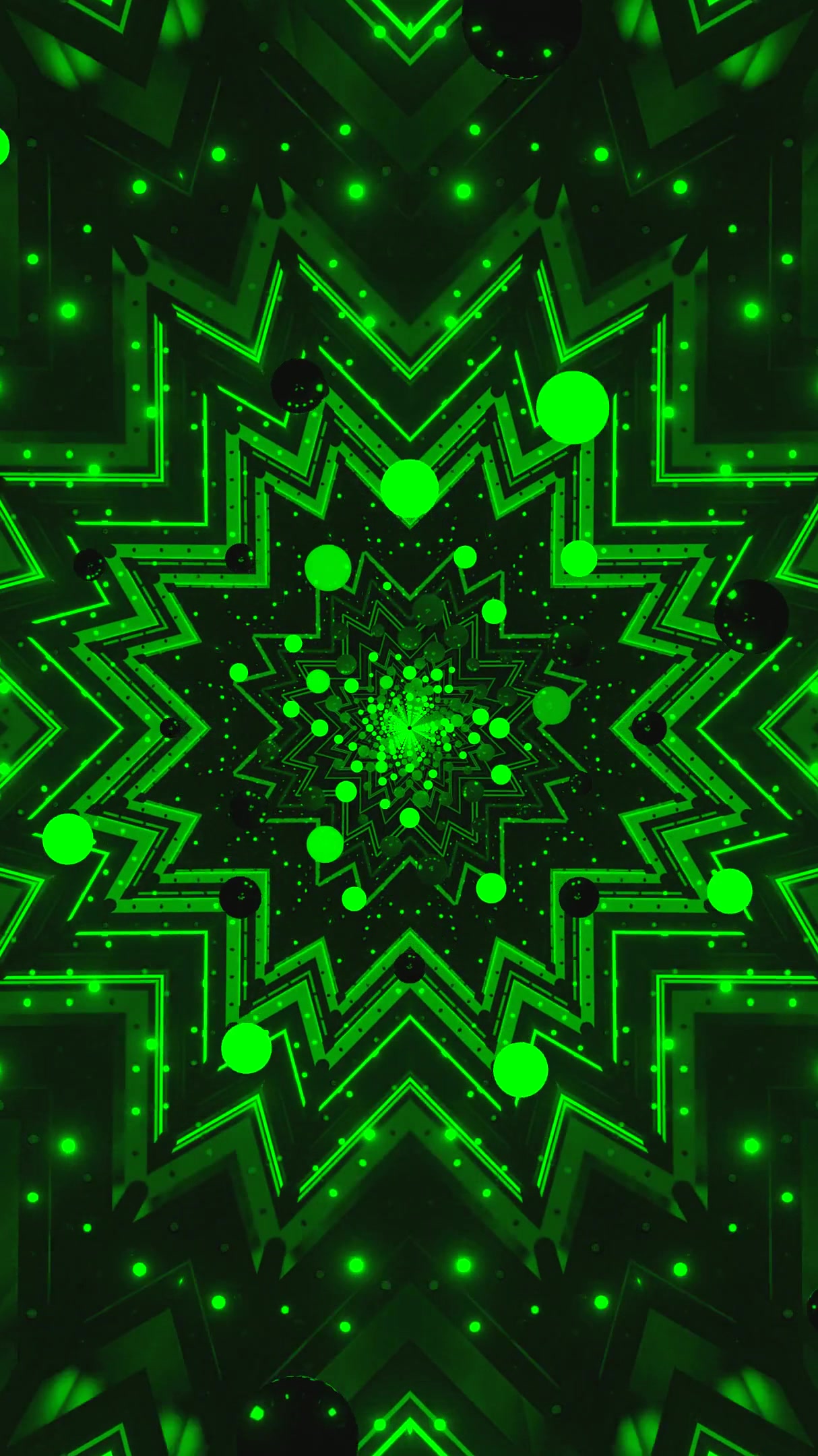 Mesmerizing green tunnel video loop with seamless motion for screensaver display