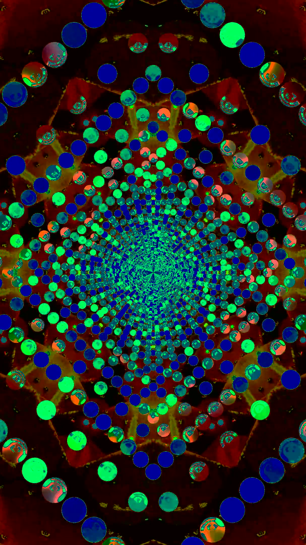 Dynamic tunnel video loop with vibrant colors and intricate patterns for seamless visual enjoyment