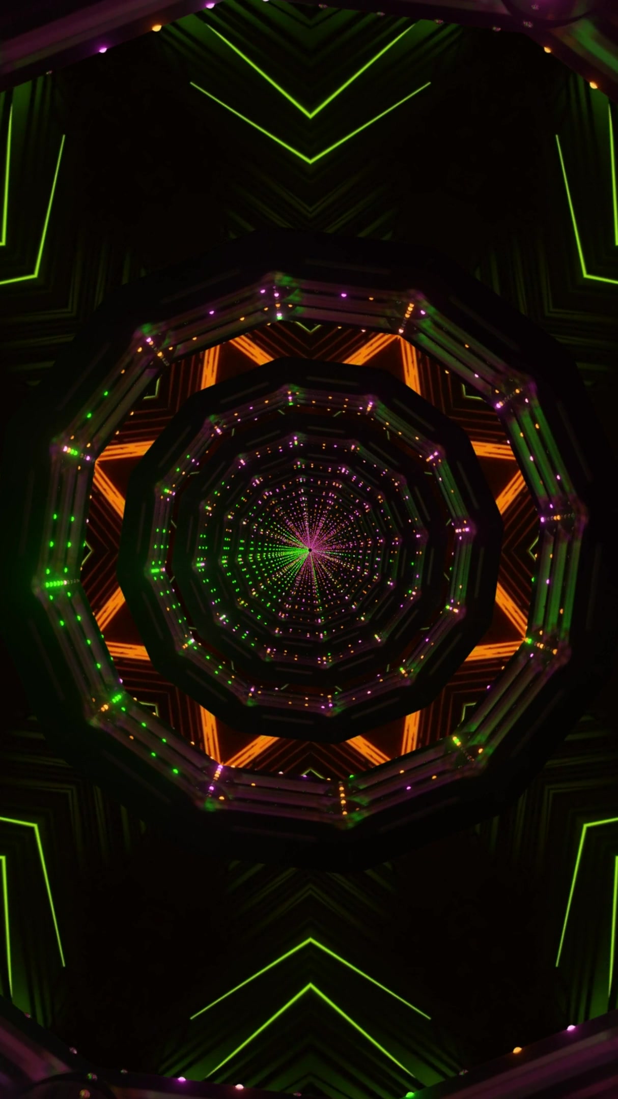 Tunnel video vj loop showcasing a seamless loop of colorful patte