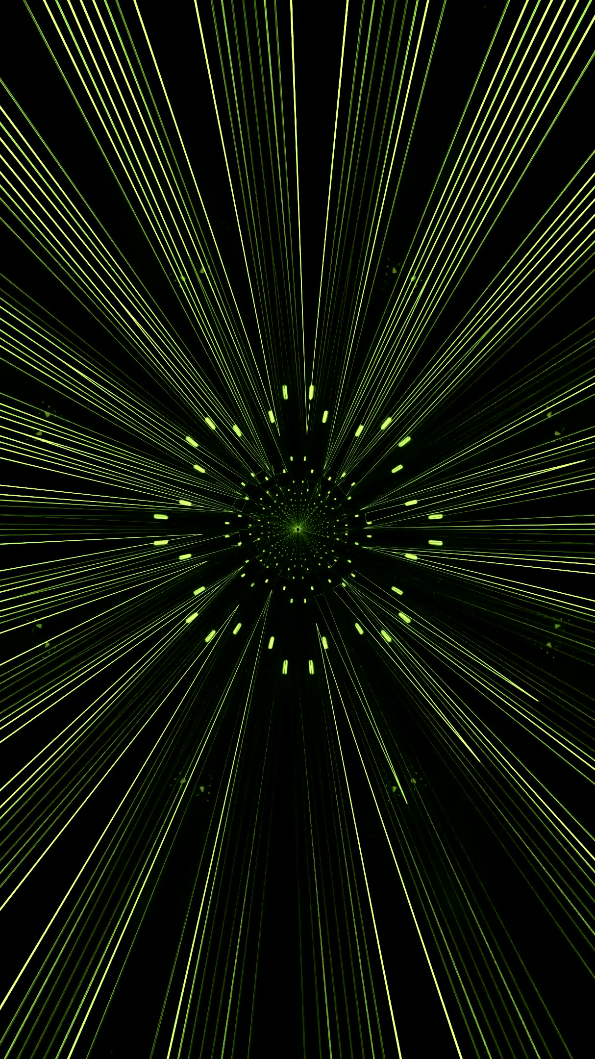 Dynamic tunnel video loop showcasing vibrant green lights and patterns in a seamless, hypnotic design for digital displays