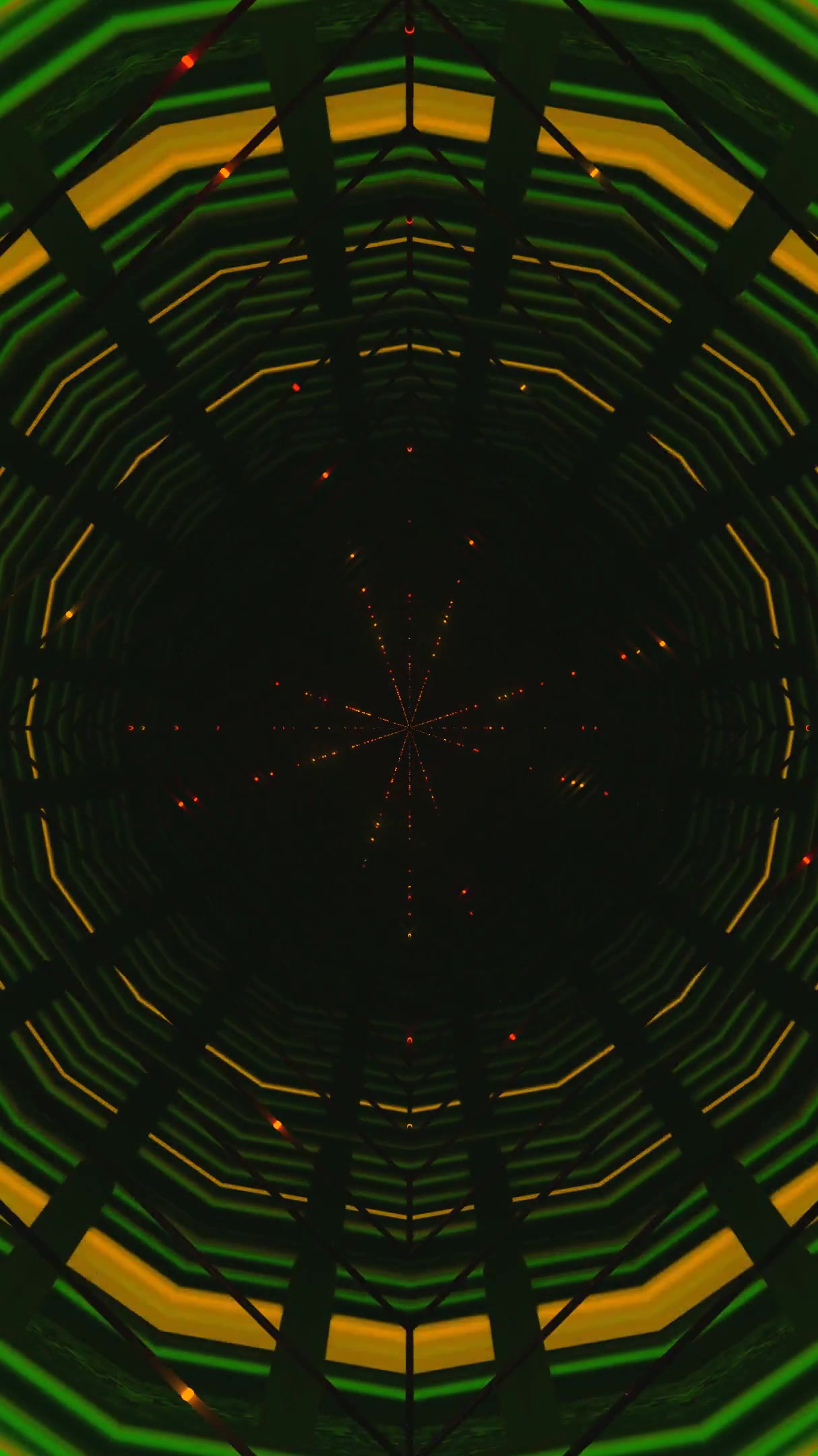 Vivid tunnel video loop screensaver with seamless motion and vibrant green patterns creating a mesmerizing visual experience