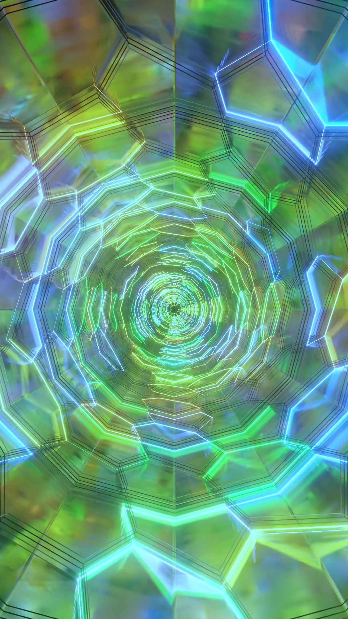 Tunnel video vj loop screensaver with seamless motion and vibrant