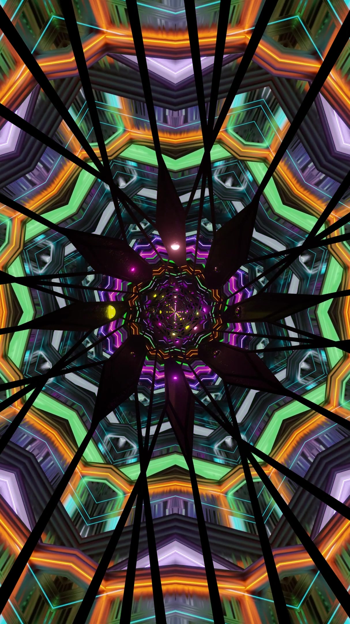 Dynamic tunnel video loop with vibrant colors and patterns creating a seamless visual experience