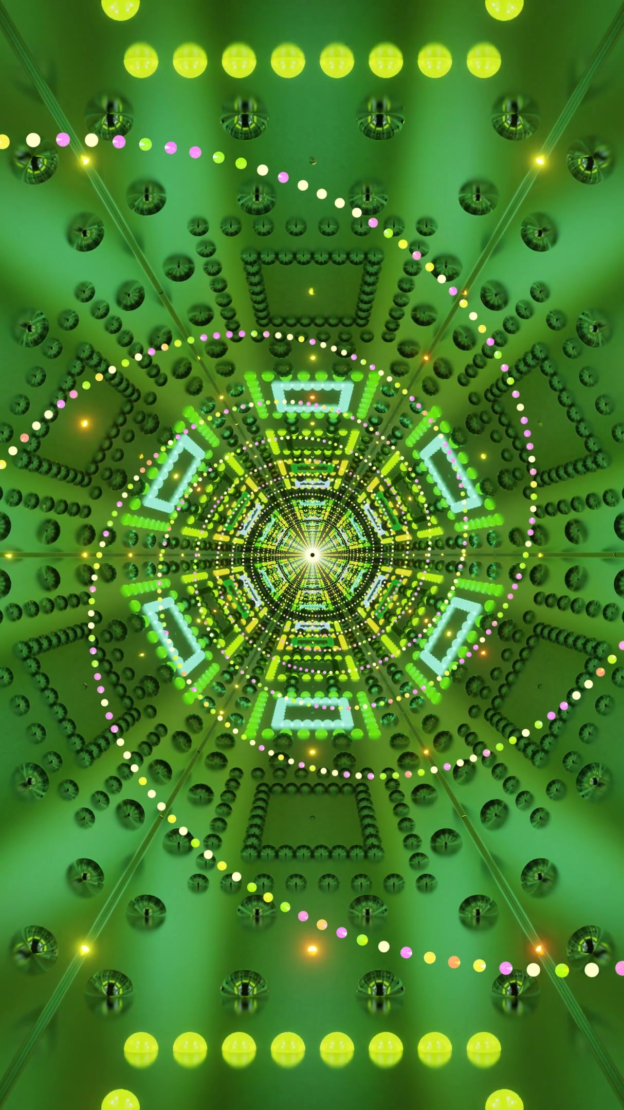 Colorful tunnel video vj loop screensaver with vibrant lights and patterns