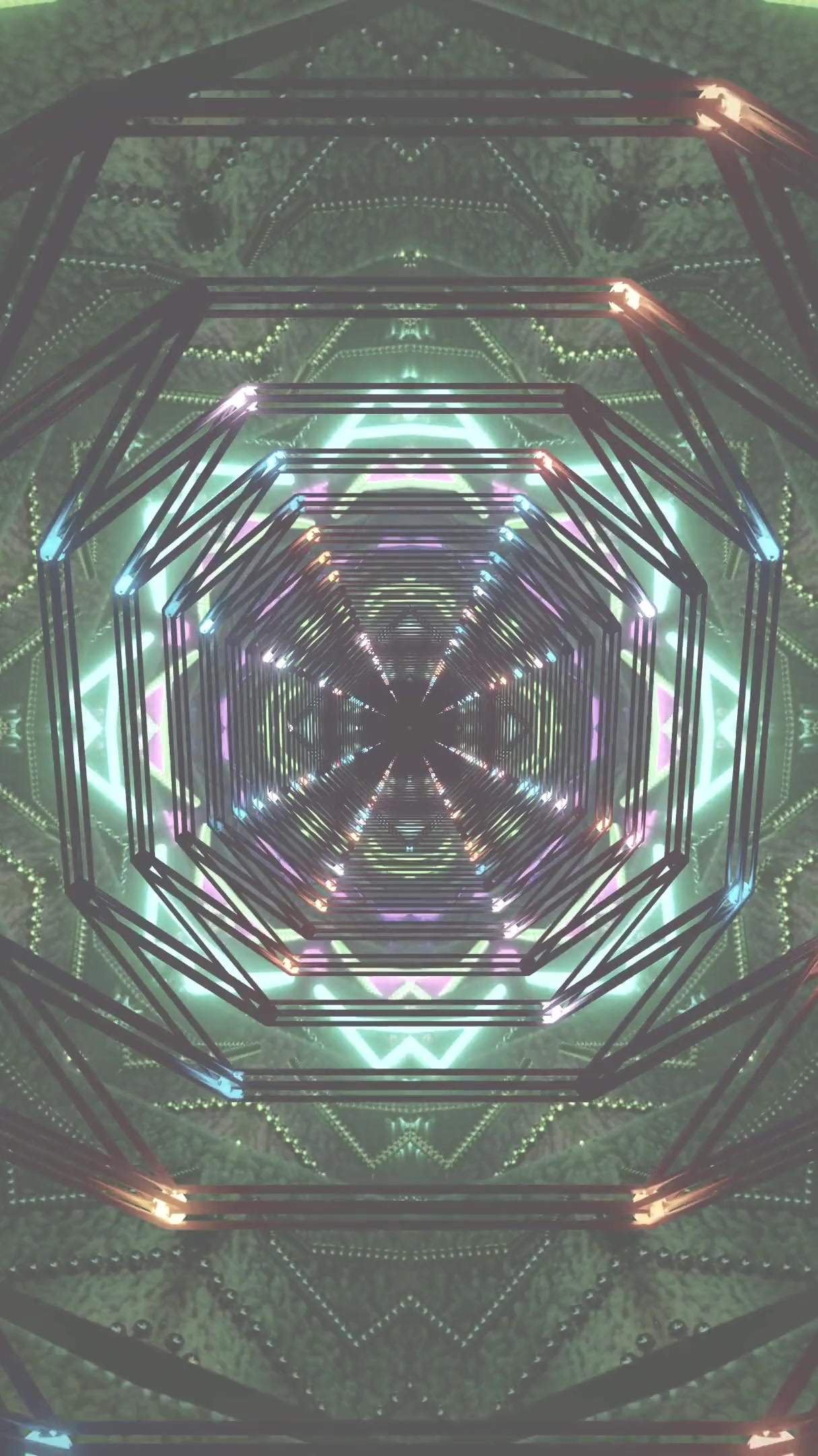 Colorful tunnel video vj loop seamless animation for immersive sc