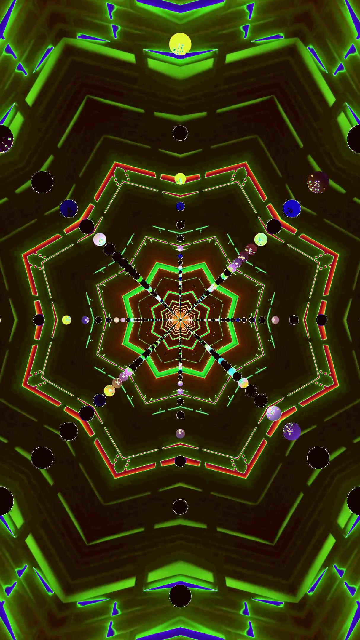 Hypnotic tunnel video loop creates vibrant visual effects for relaxation and focus