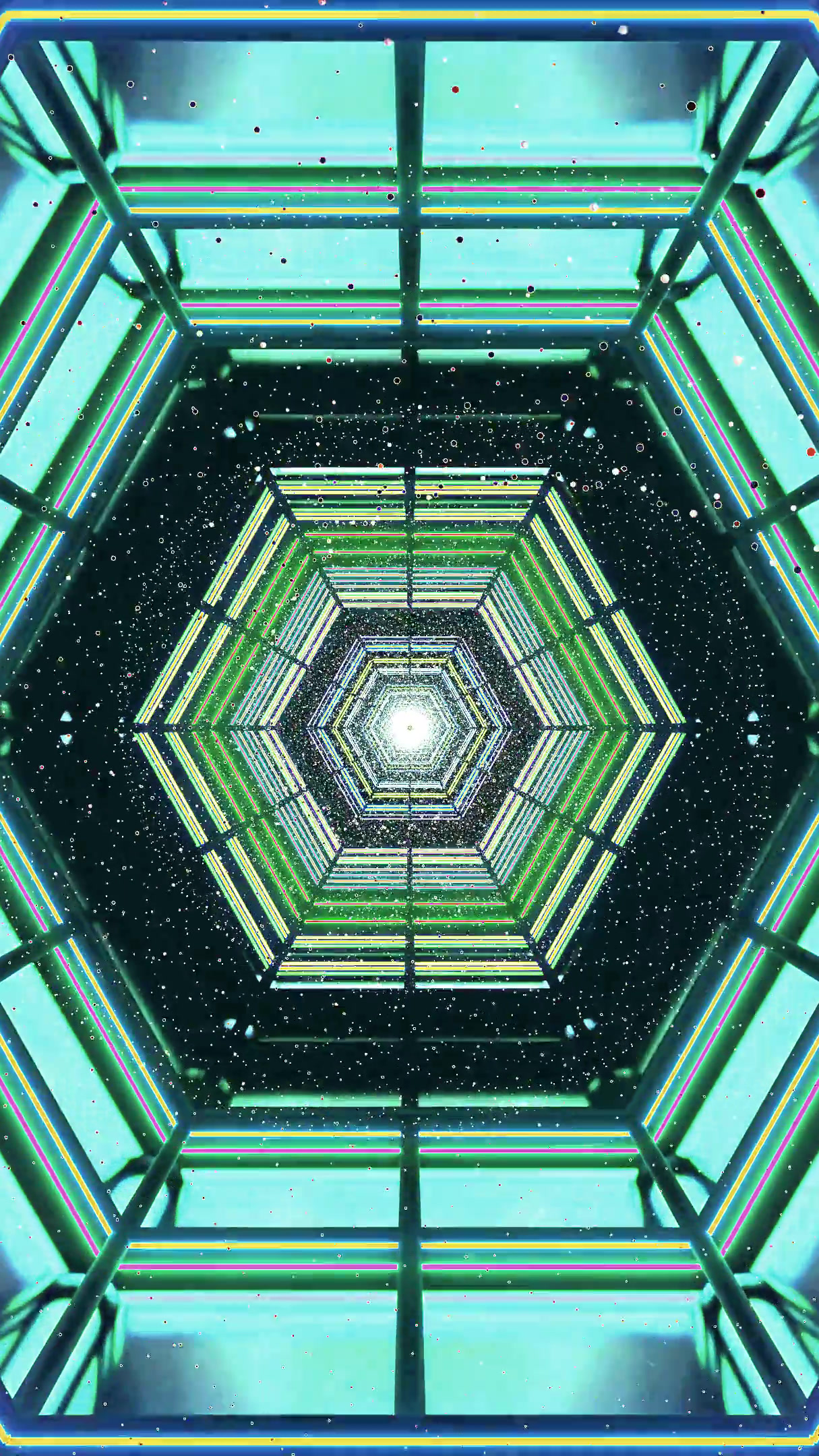 Tunnel video vj loop screensaver with colorful lights creating a mesmerizing visual experience during a seamless loop