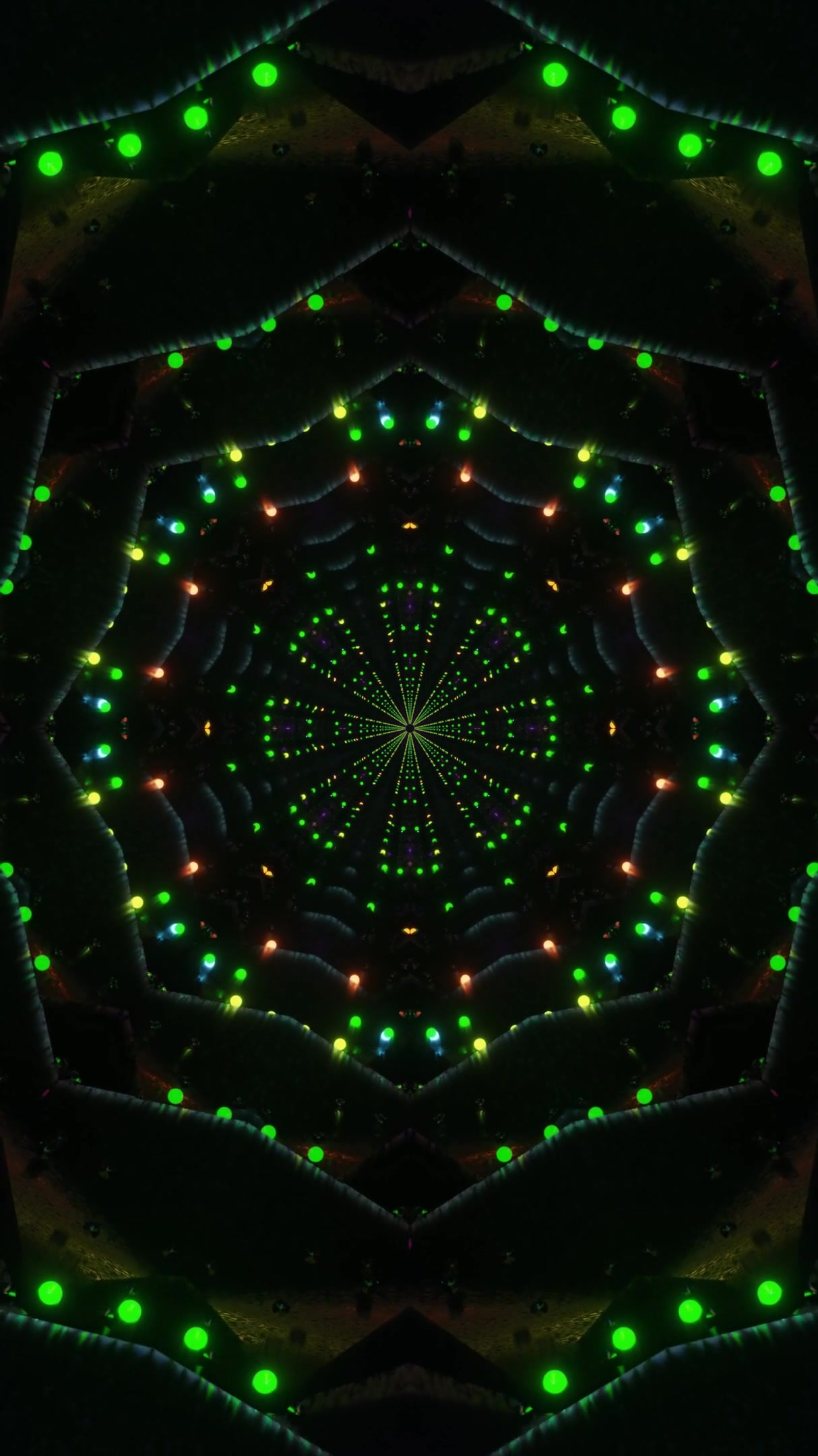 Mesmerizing tunnel video vj loop screensaver with vibrant lights creating a seamless visual experience for relaxation and entertainment