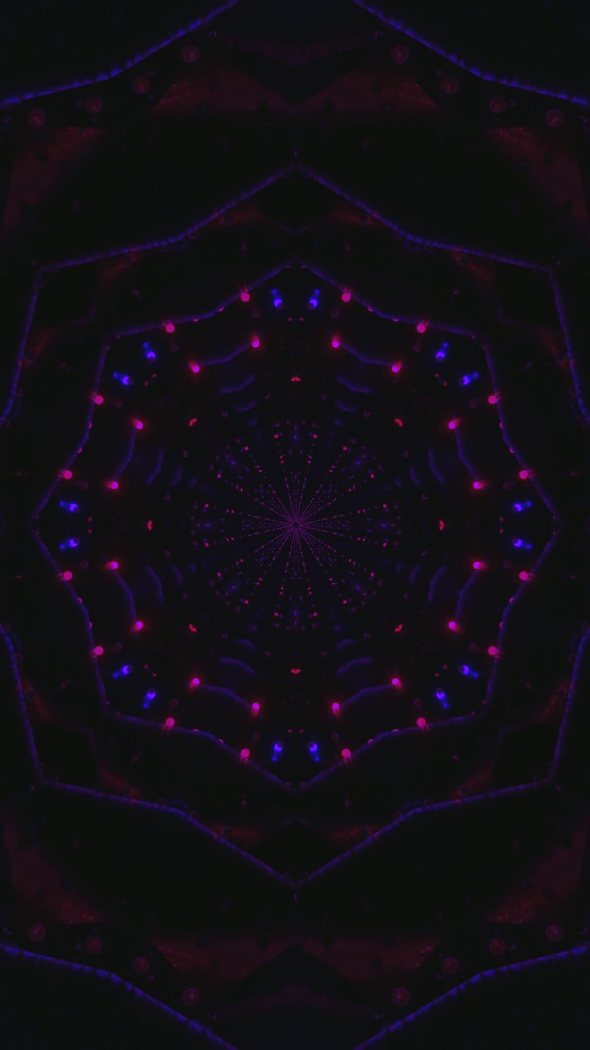 Explore vibrant tunnel patterns in a seamless looping video that