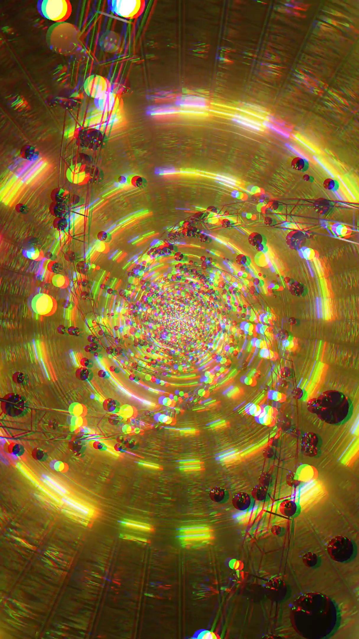 Vj loop tunnel video screensaver with colorful lights and seamles