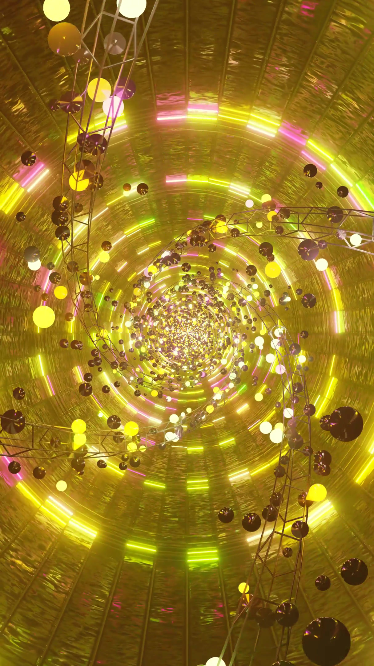 Vibrant tunnel video loop creates a mesmerizing visual experience