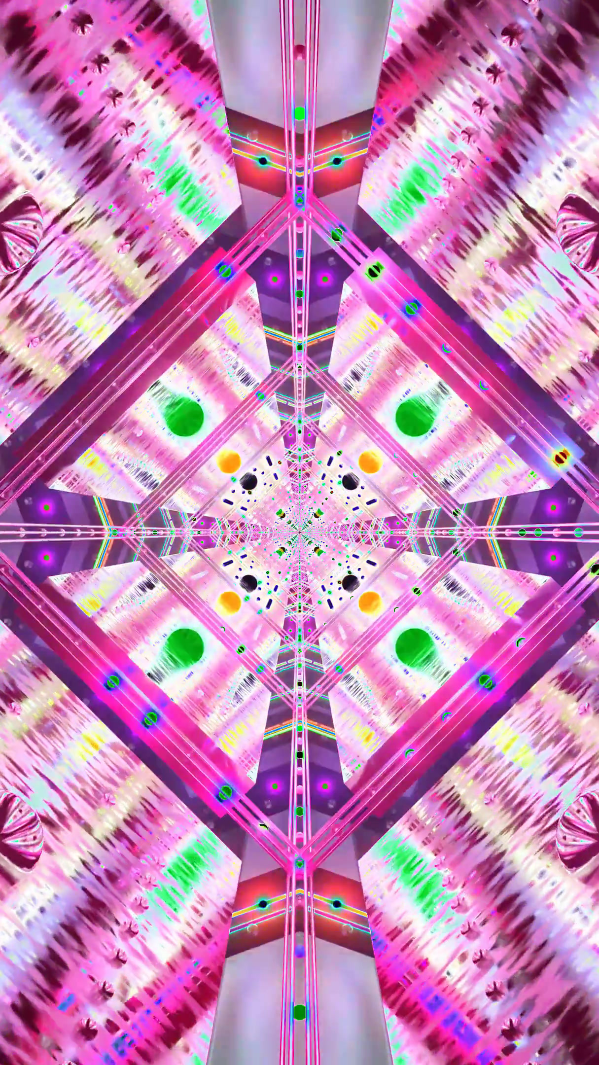 Seamless tunnel visual loop with vibrant colors for immersive rel