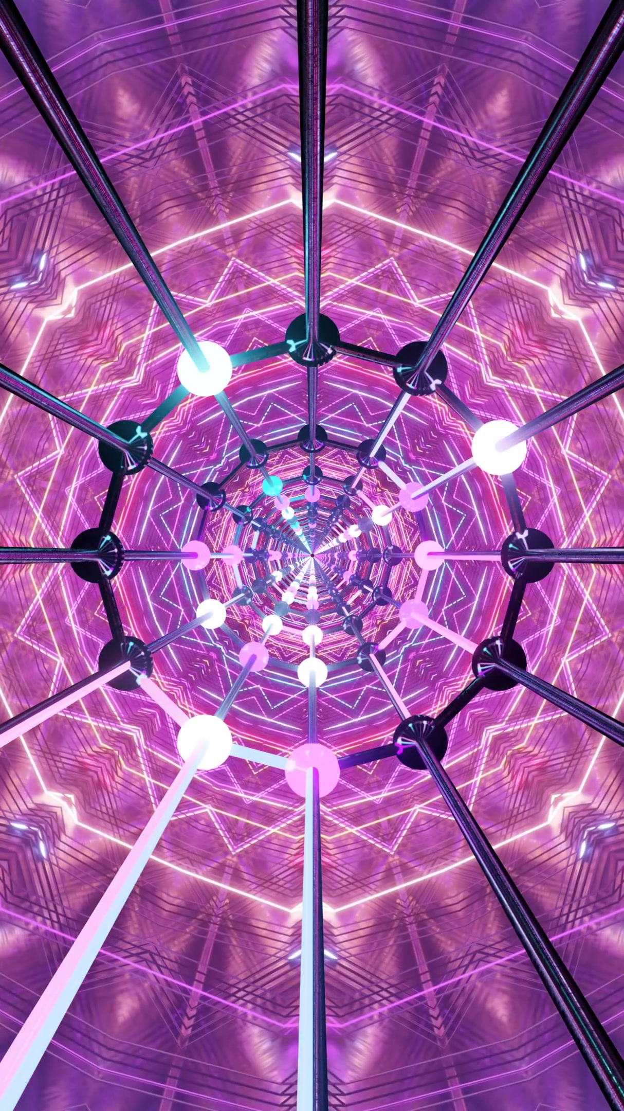 Tunnel video vj loop screensaver featuring vibrant colors and geometric patterns in a dynamic and immersive display