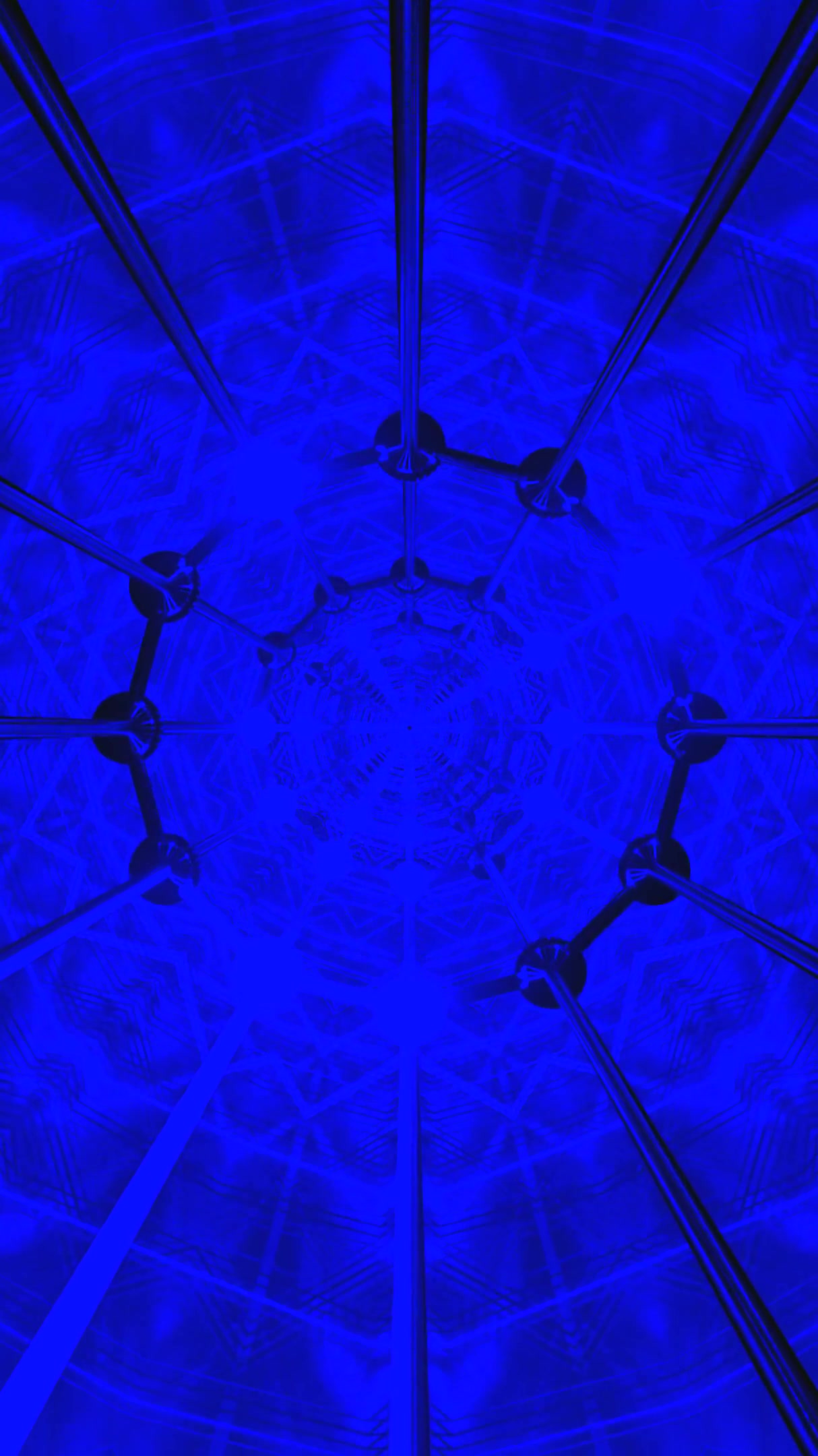 Seamless tunnel video loop featuring vibrant blue patterns and ge